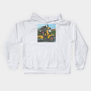 Retro Scooter, Classic Scooter, Scooterist, Scootering, Scooter Rider, Mod Art Kids Hoodie